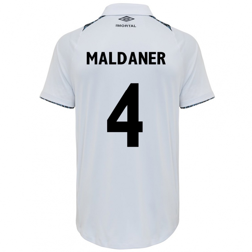 Kandiny Mujer Camiseta Pati Maldaner #4 Blanco Azul 2ª Equipación 2024/25 La Camisa Chile