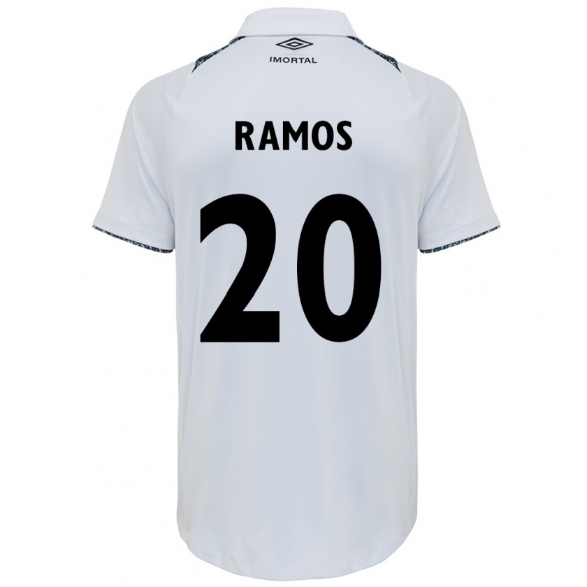 Kandiny Mujer Camiseta Mónica Ramos #20 Blanco Azul 2ª Equipación 2024/25 La Camisa Chile