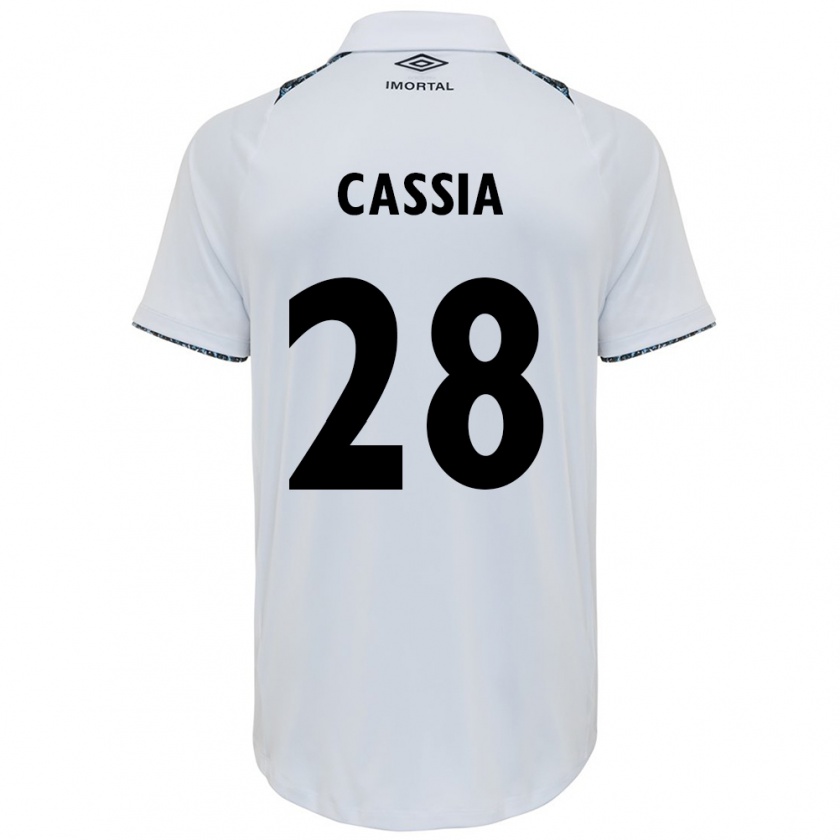 Kandiny Mujer Camiseta Cássia #28 Blanco Azul 2ª Equipación 2024/25 La Camisa Chile