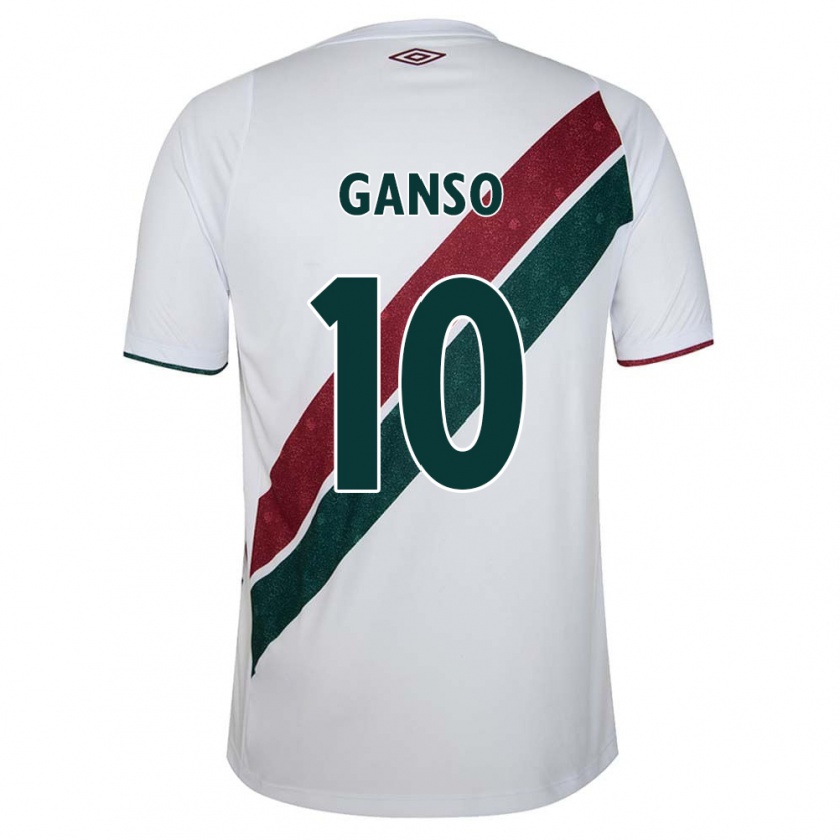 Kandiny Mujer Camiseta Ganso #10 Blanco Verde Granate 2ª Equipación 2024/25 La Camisa Chile