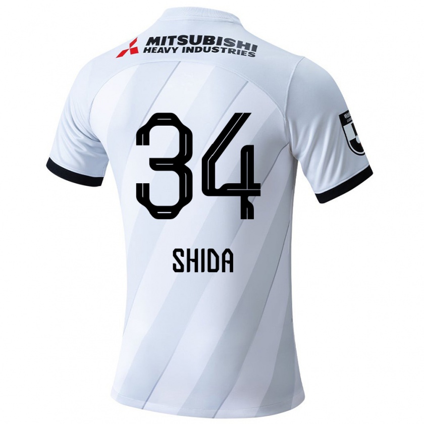 Kandiny Mujer Camiseta Izuho Shida #34 Gris Blanco 2ª Equipación 2024/25 La Camisa Chile