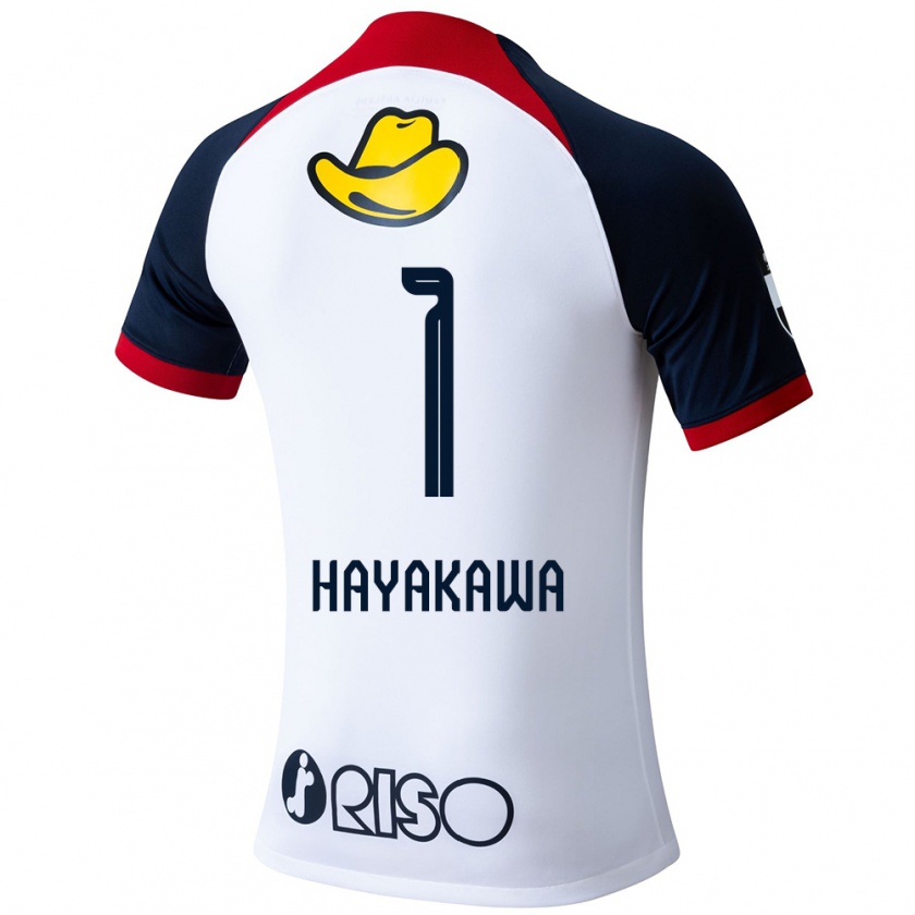 Kandiny Mujer Camiseta Tomoki Hayakawa #1 Blanco Azul Rojo 2ª Equipación 2024/25 La Camisa Chile