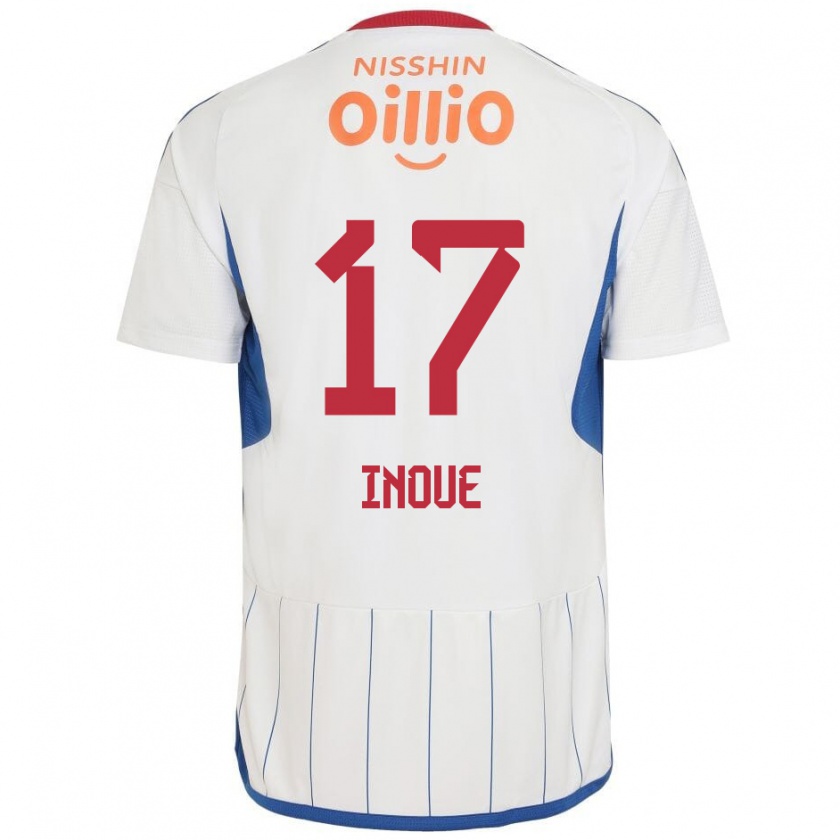 Kandiny Mujer Camiseta Kenta Inoue #17 Blanco Azul Rojo 2ª Equipación 2024/25 La Camisa Chile