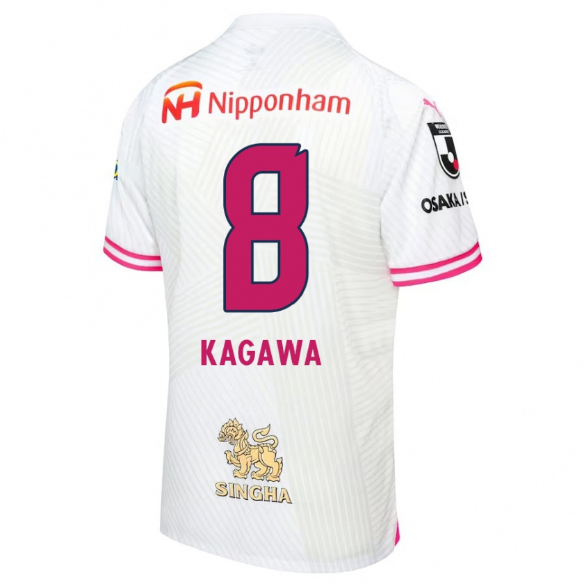 Kandiny Mujer Camiseta Shinji Kagawa #8 Blanco Rosa 2ª Equipación 2024/25 La Camisa Chile