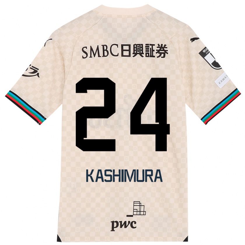 Kandiny Mujer Camiseta Ryota Kashimura #24 Blanco Gris 2ª Equipación 2024/25 La Camisa Chile