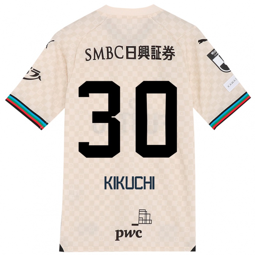 Kandiny Mujer Camiseta Kyo Kikuchi #30 Blanco Gris 2ª Equipación 2024/25 La Camisa Chile