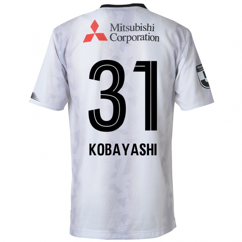 Kandiny Mujer Camiseta Masataka Kobayashi #31 Blanco Negro 2ª Equipación 2024/25 La Camisa Chile