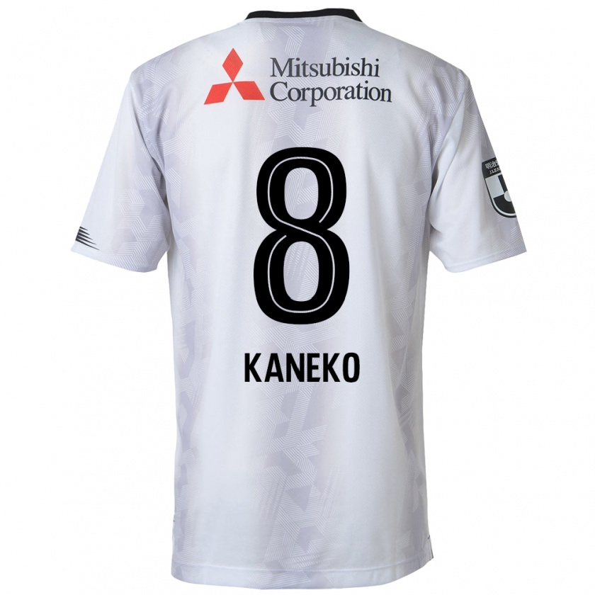 Kandiny Mujer Camiseta Shunsuke Kaneko #8 Blanco Negro 2ª Equipación 2024/25 La Camisa Chile