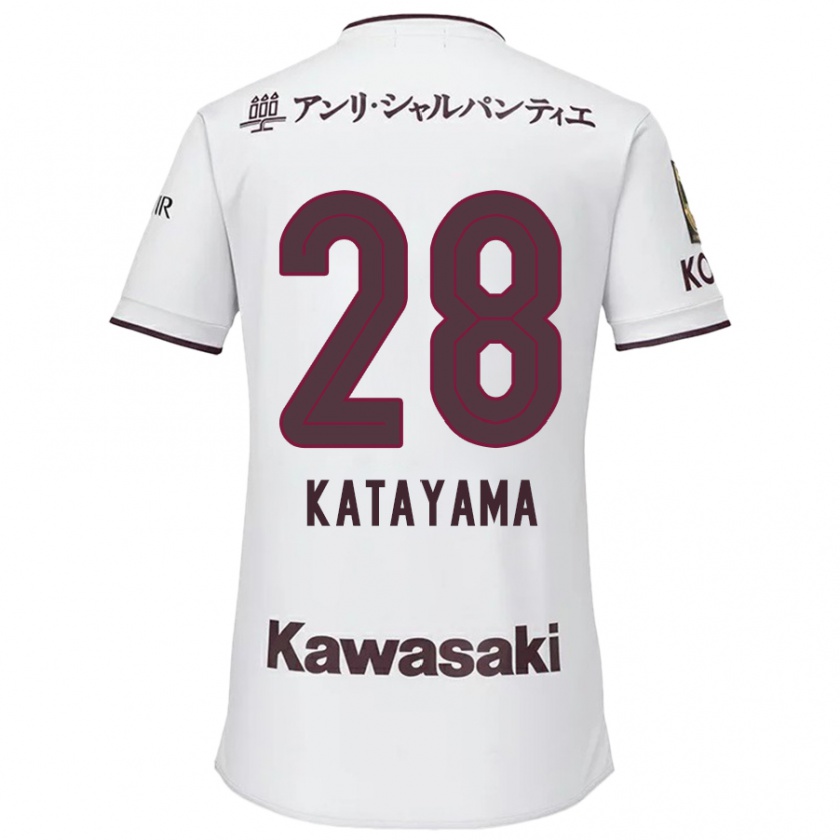 Kandiny Mujer Camiseta Kota Katayama #28 Blanco Rojo 2ª Equipación 2024/25 La Camisa Chile