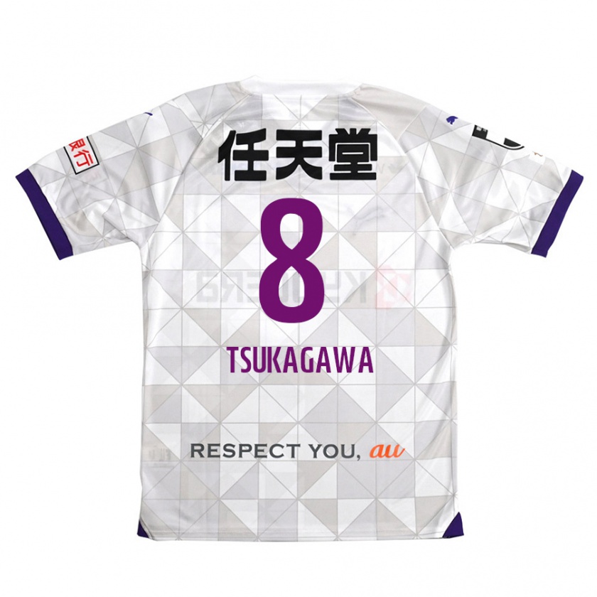 Kandiny Mujer Camiseta Koki Tsukagawa #8 Blanco Morado 2ª Equipación 2024/25 La Camisa Chile