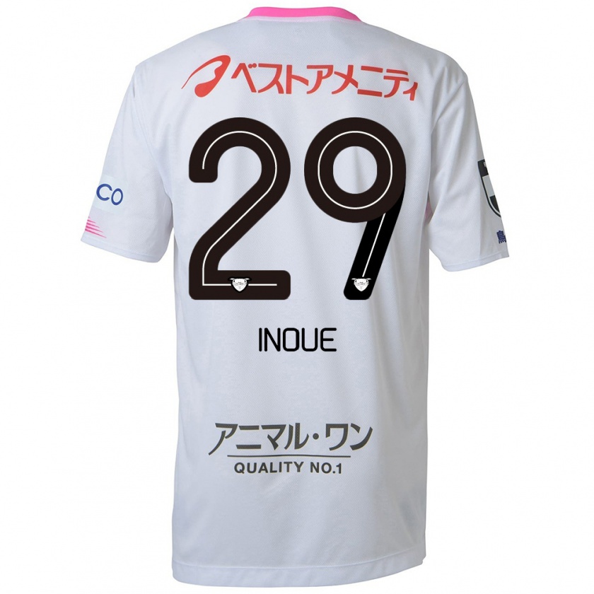 Kandiny Mujer Camiseta Taisei Inoue #29 Blanco Azul Rosa 2ª Equipación 2024/25 La Camisa Chile