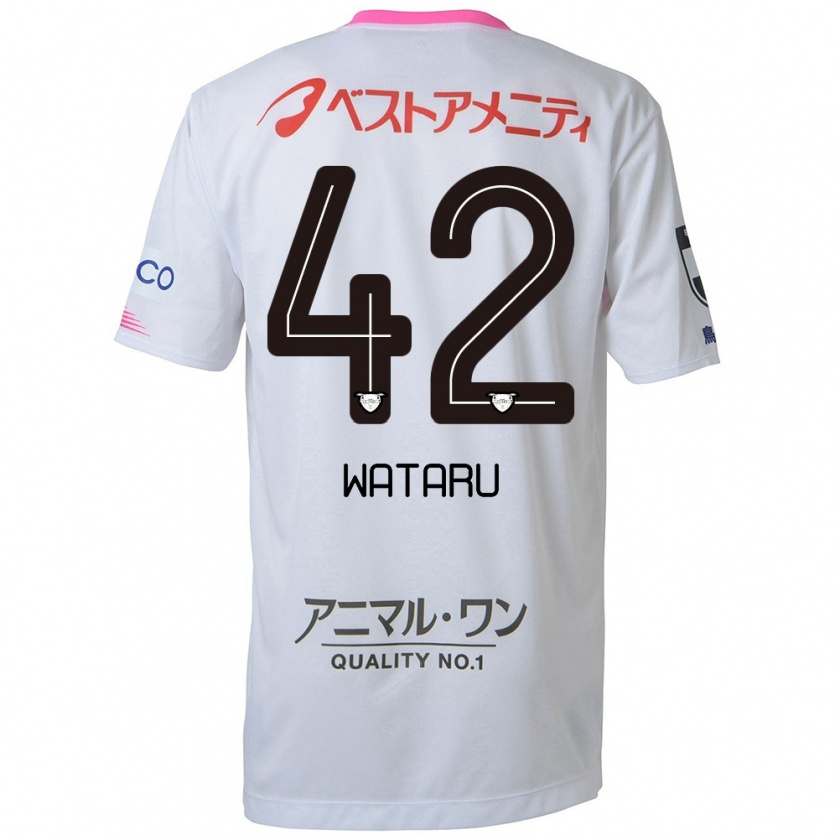 Kandiny Mujer Camiseta Wataru Harada #42 Blanco Azul Rosa 2ª Equipación 2024/25 La Camisa Chile