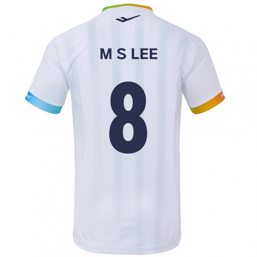 Kandiny Mujer Camiseta Seung-Mo Lee #8 Blanco Azul 2ª Equipación 2024/25 La Camisa Chile