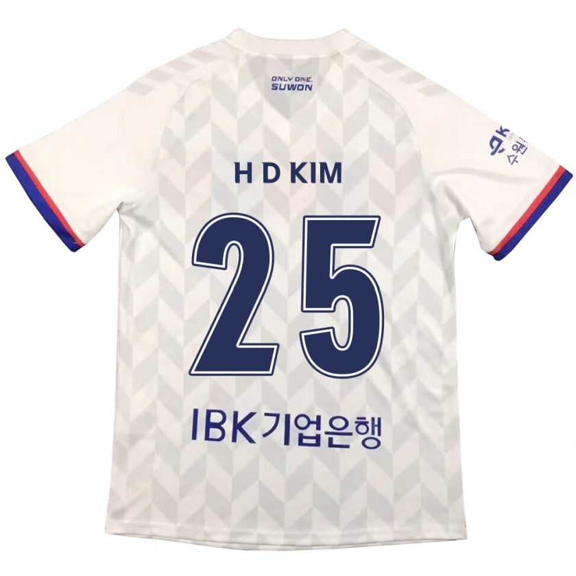 Kandiny Mujer Camiseta Dae-Hyun Kim #25 Blanco Azul 2ª Equipación 2024/25 La Camisa Chile