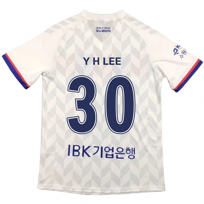 Kandiny Mujer Camiseta Hyeon-Yong Lee #30 Blanco Azul 2ª Equipación 2024/25 La Camisa Chile