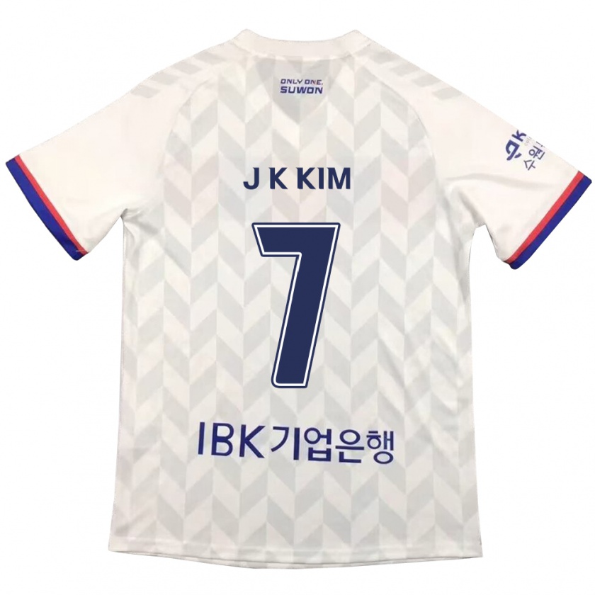 Kandiny Mujer Camiseta Ki-Jun Kim #7 Blanco Azul 2ª Equipación 2024/25 La Camisa Chile