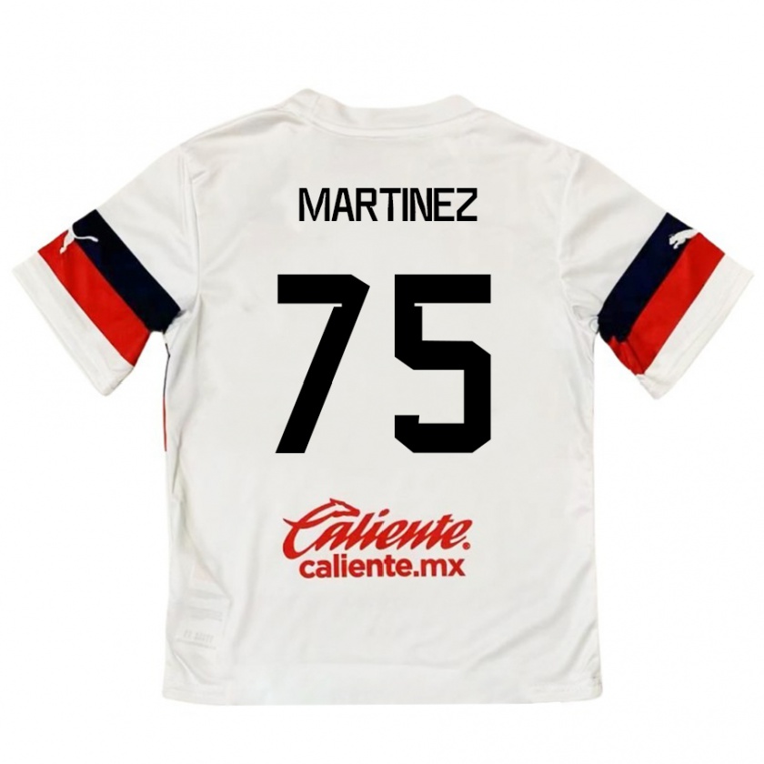 Kandiny Mujer Camiseta Isaac Martínez #75 Blanco Rojo 2ª Equipación 2024/25 La Camisa Chile