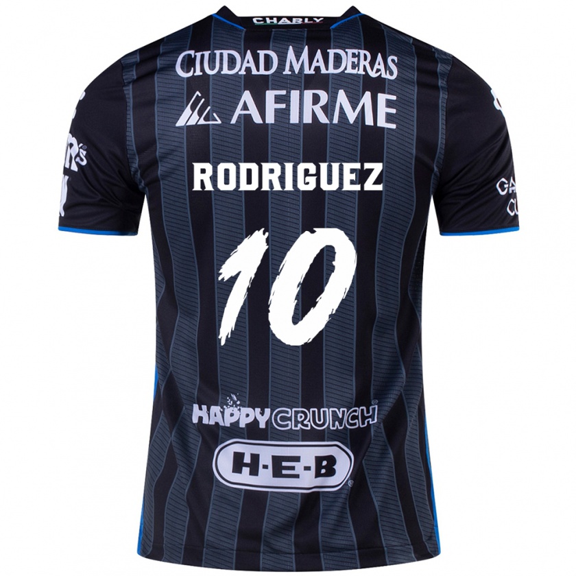 Kandiny Mujer Camiseta Lucas Rodríguez #10 Blanco Negro 2ª Equipación 2024/25 La Camisa Chile