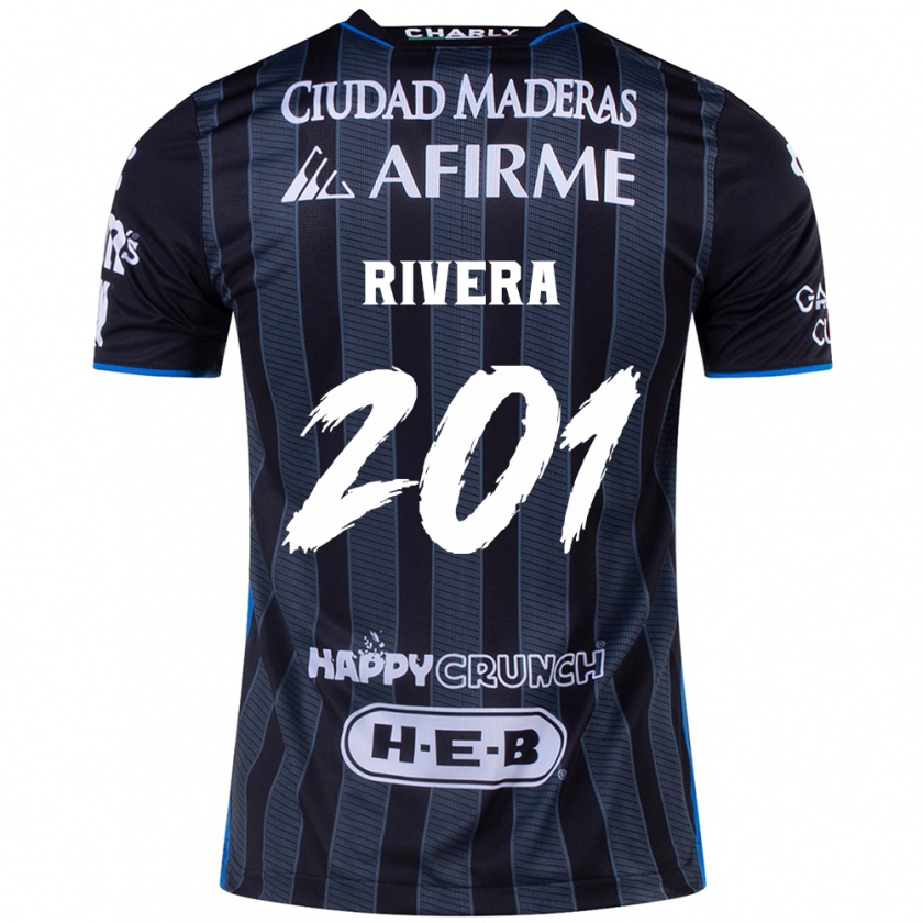 Kandiny Mujer Camiseta Christian Rivera #201 Blanco Negro 2ª Equipación 2024/25 La Camisa Chile