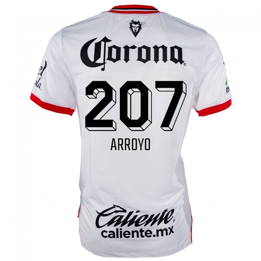 Kandiny Mujer Camiseta José Arroyo #207 Blanco Rojo 2ª Equipación 2024/25 La Camisa Chile