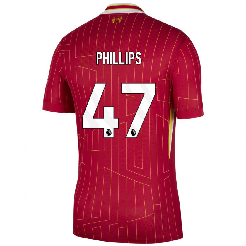 Kandiny Niño Camiseta Nathaniel Phillips #47 Rojo Amarillo Blanco 1ª Equipación 2024/25 La Camisa Chile