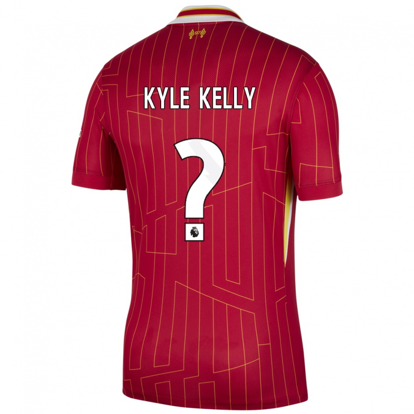 Kandiny Niño Camiseta Kyle Kelly #0 Rojo Amarillo Blanco 1ª Equipación 2024/25 La Camisa Chile