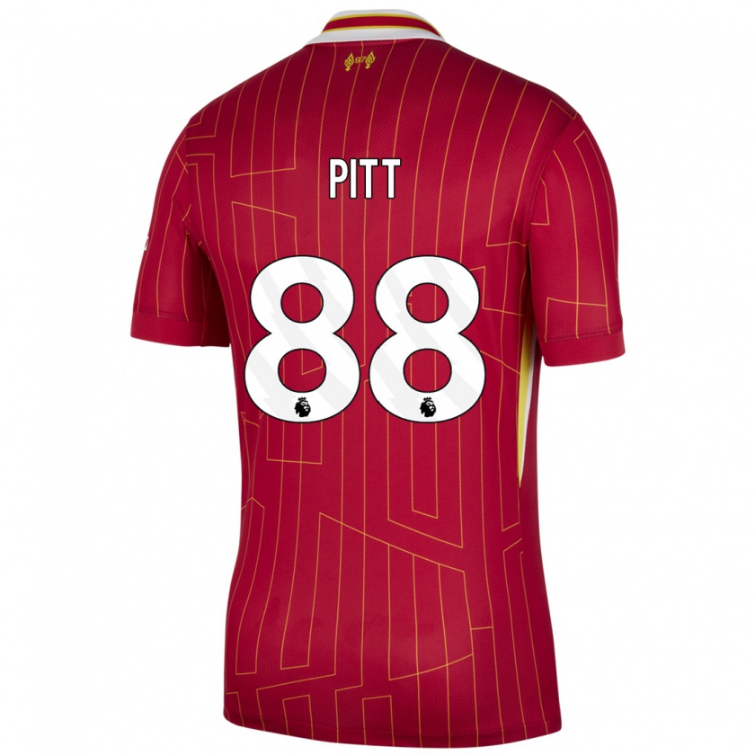 Kandiny Niño Camiseta Lucas Pitt #88 Rojo Amarillo Blanco 1ª Equipación 2024/25 La Camisa Chile