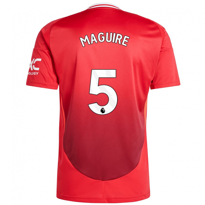 Kandiny Niño Camiseta Harry Maguire #5 Rojo Brillante 1ª Equipación 2024/25 La Camisa Chile