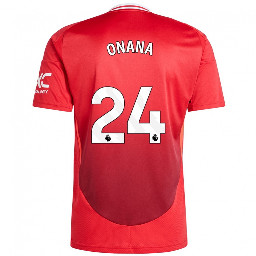 Kandiny Niño Camiseta André Onana #24 Rojo Brillante 1ª Equipación 2024/25 La Camisa Chile