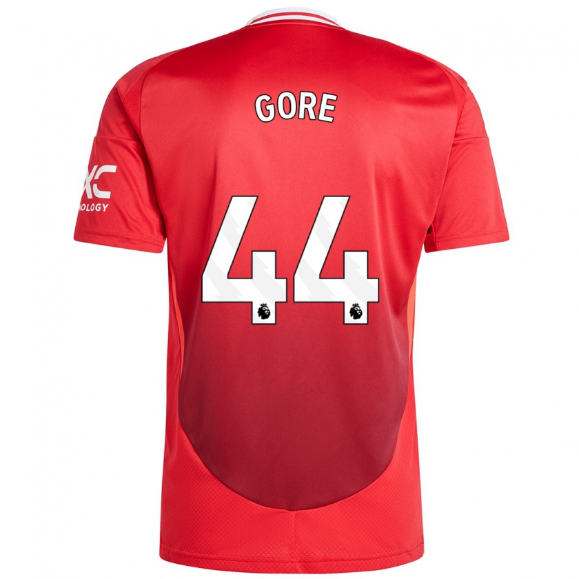 Kandiny Niño Camiseta Daniel Gore #44 Rojo Brillante 1ª Equipación 2024/25 La Camisa Chile