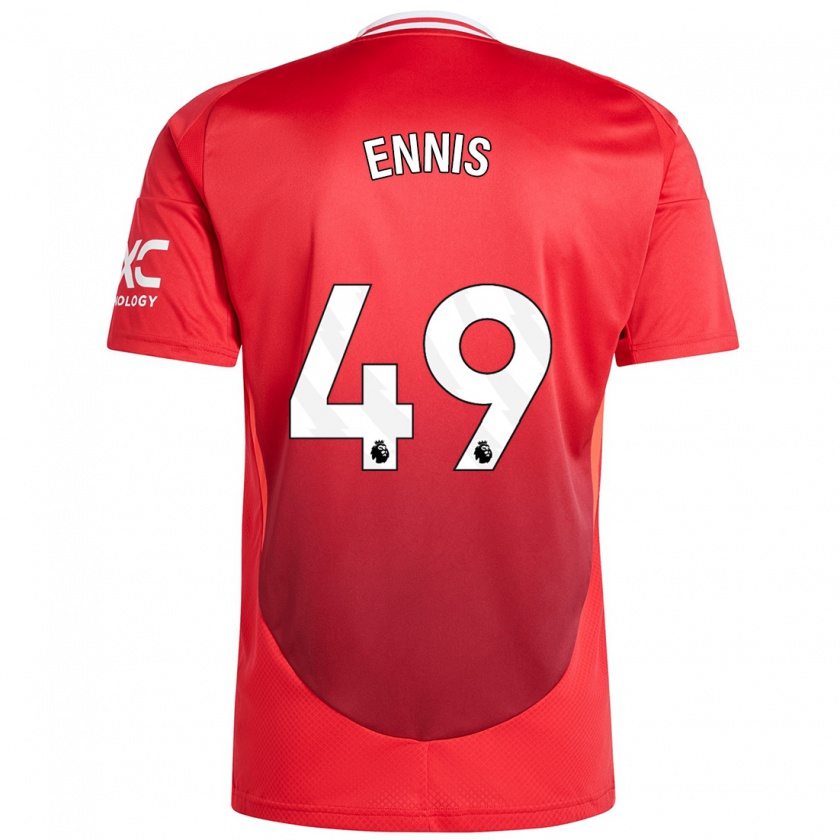 Kandiny Niño Camiseta Ethan Ennis #49 Rojo Brillante 1ª Equipación 2024/25 La Camisa Chile