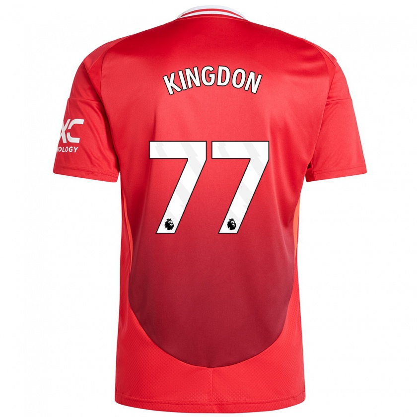 Kandiny Niño Camiseta Jack Kingdon #77 Rojo Brillante 1ª Equipación 2024/25 La Camisa Chile