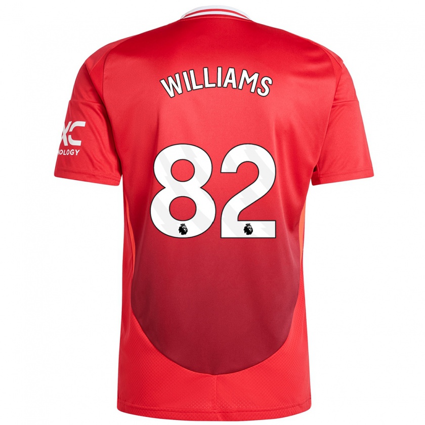 Kandiny Niño Camiseta Ethan Williams #82 Rojo Brillante 1ª Equipación 2024/25 La Camisa Chile