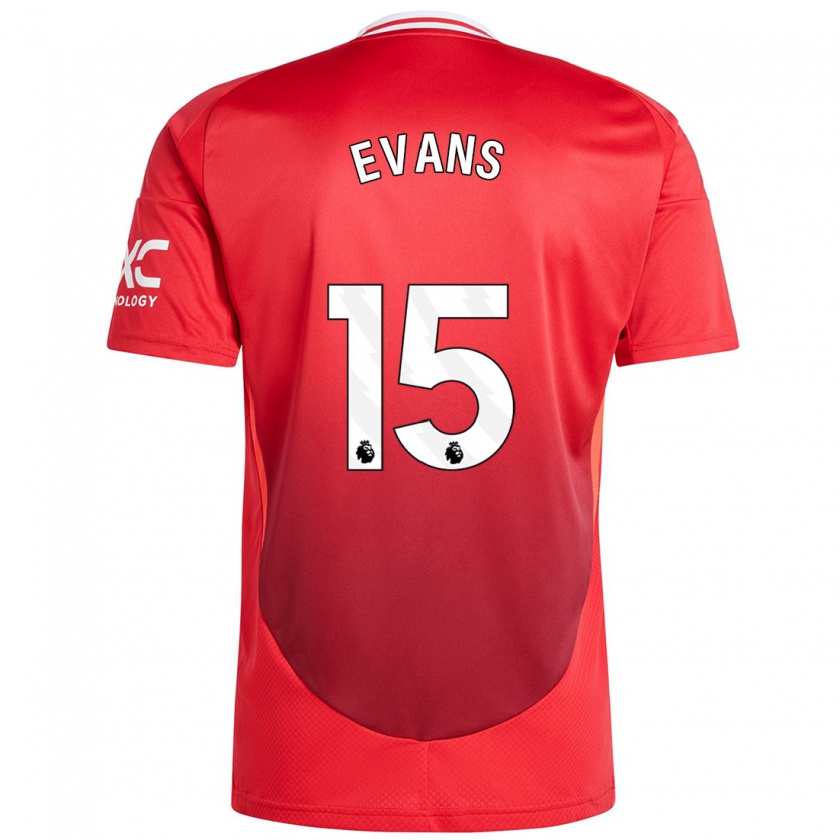 Kandiny Niño Camiseta Gemma Evans #15 Rojo Brillante 1ª Equipación 2024/25 La Camisa Chile