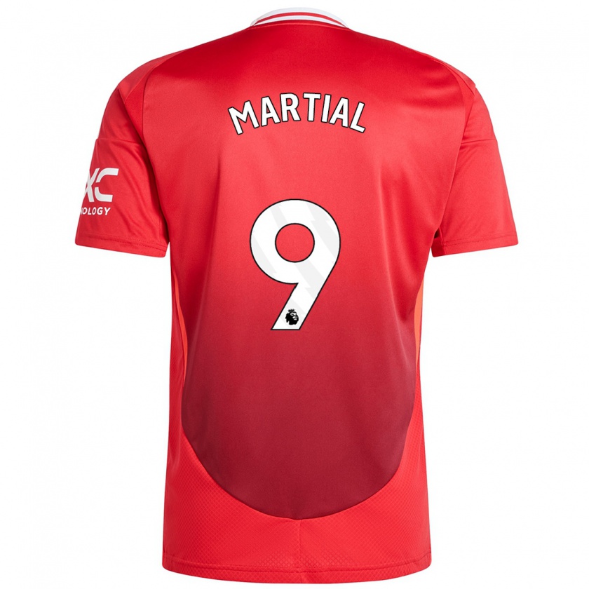 Kandiny Niño Camiseta Anthony Martial #9 Rojo Brillante 1ª Equipación 2024/25 La Camisa Chile