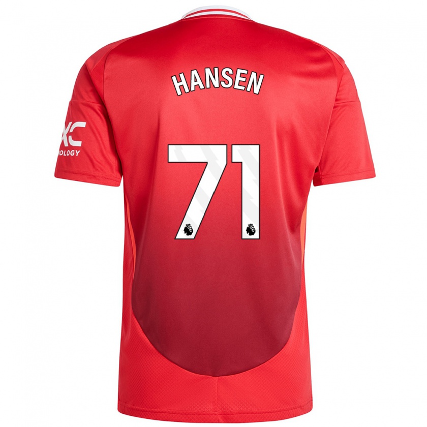 Kandiny Niño Camiseta Isak Hansen-Aaroen #71 Rojo Brillante 1ª Equipación 2024/25 La Camisa Chile