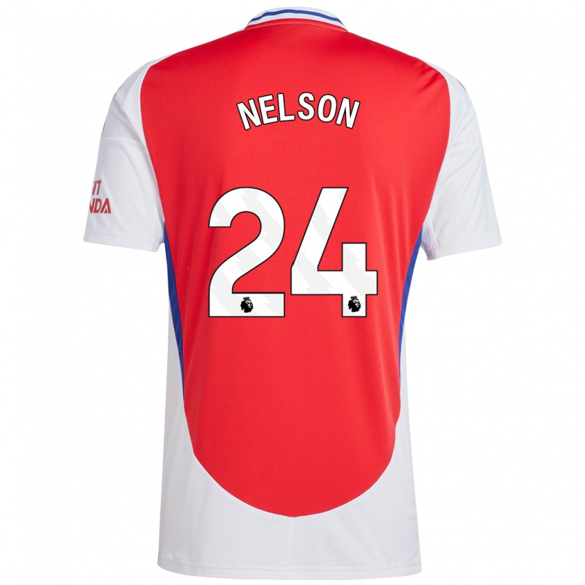 Kandiny Niño Camiseta Reiss Nelson #24 Rojo Blanco 1ª Equipación 2024/25 La Camisa Chile