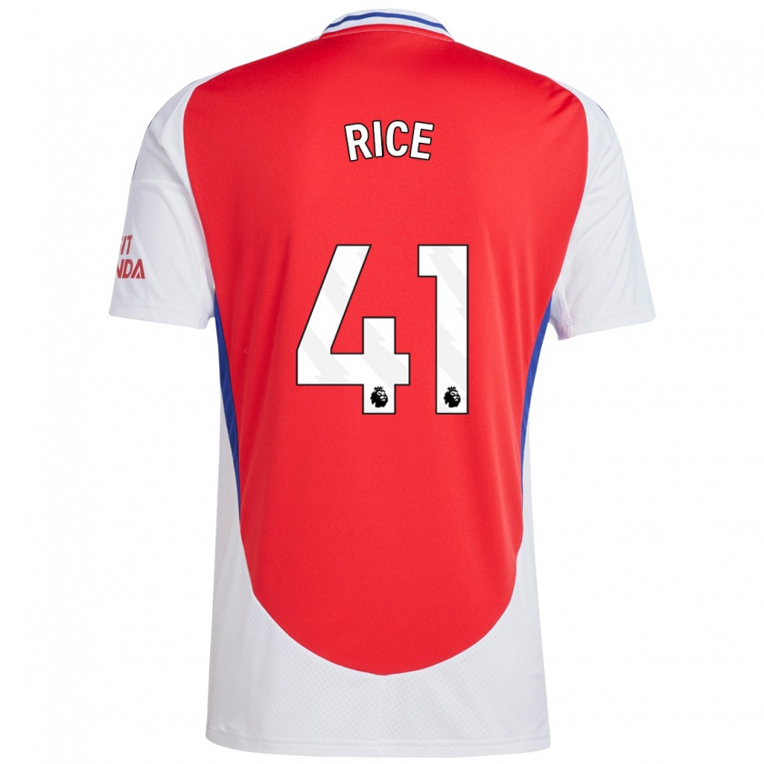 Kandiny Niño Camiseta Declan Rice #41 Rojo Blanco 1ª Equipación 2024/25 La Camisa Chile