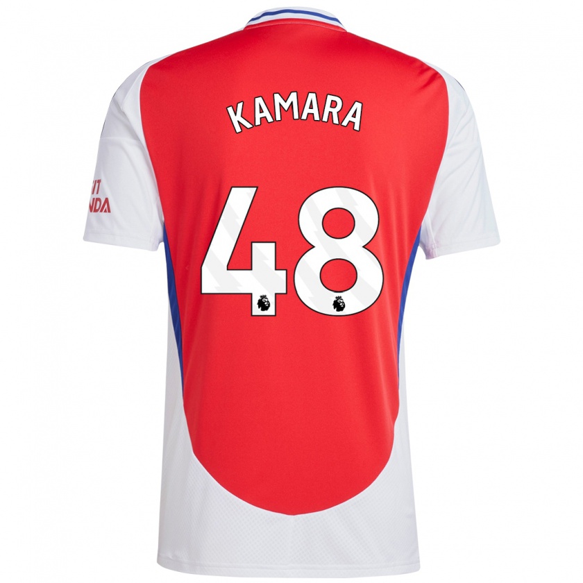 Kandiny Niño Camiseta Osman Kamara #48 Rojo Blanco 1ª Equipación 2024/25 La Camisa Chile