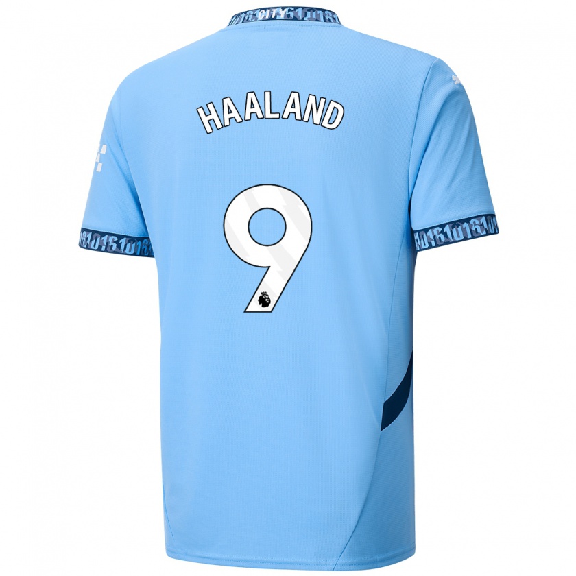 Kandiny Niño Camiseta Erling Haaland #9 Azul Marino 1ª Equipación 2024/25 La Camisa Chile