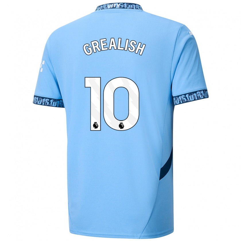 Kandiny Niño Camiseta Jack Grealish #10 Azul Marino 1ª Equipación 2024/25 La Camisa Chile