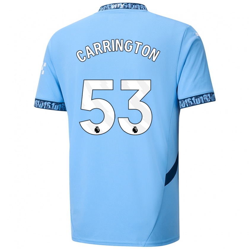 Kandiny Niño Camiseta Ezra Carrington #53 Azul Marino 1ª Equipación 2024/25 La Camisa Chile