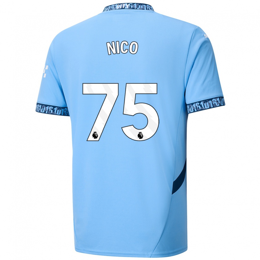 Kandiny Niño Camiseta Nico O'reilly #75 Azul Marino 1ª Equipación 2024/25 La Camisa Chile