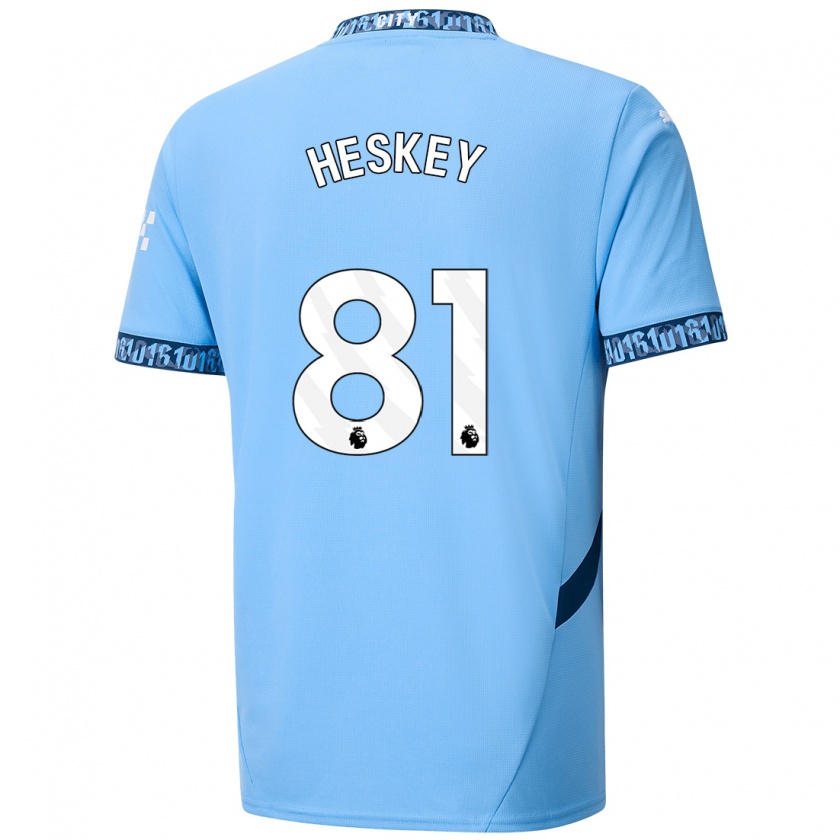 Kandiny Niño Camiseta Jaden Heskey #81 Azul Marino 1ª Equipación 2024/25 La Camisa Chile