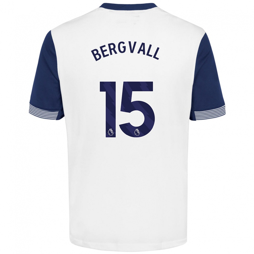 Kandiny Niño Camiseta Lucas Bergvall #15 Blanco Azul 1ª Equipación 2024/25 La Camisa Chile