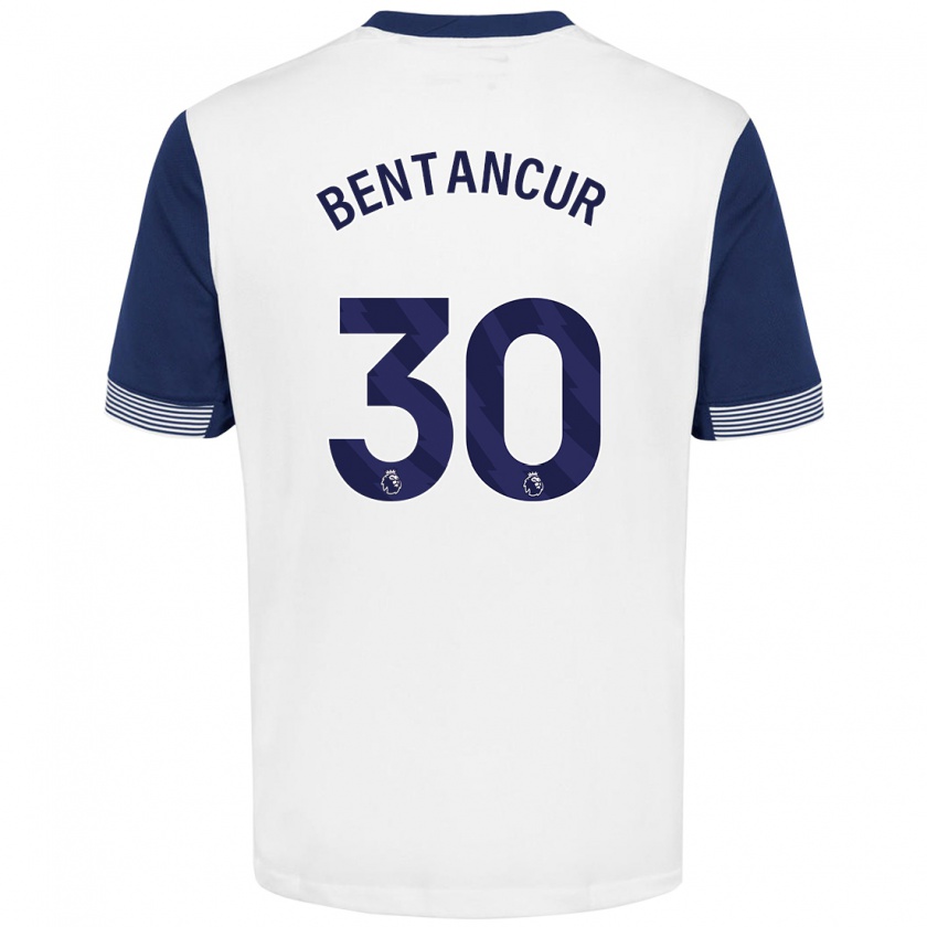 Kandiny Niño Camiseta Rodrigo Bentancur #30 Blanco Azul 1ª Equipación 2024/25 La Camisa Chile