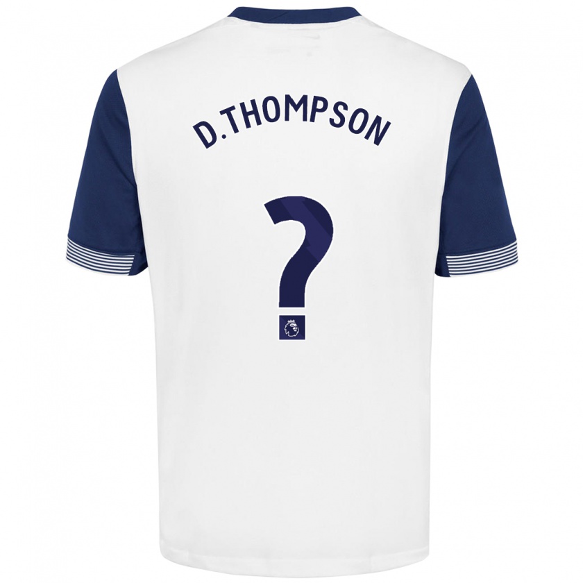 Kandiny Niño Camiseta Dylan Thompson #0 Blanco Azul 1ª Equipación 2024/25 La Camisa Chile