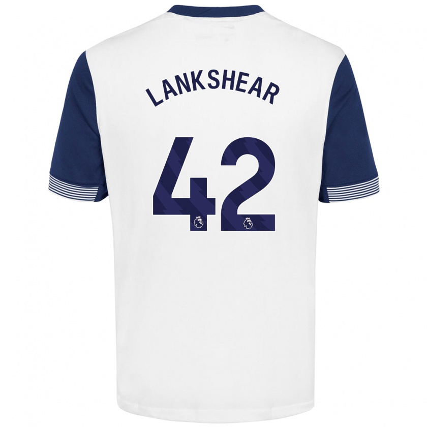 Kandiny Niño Camiseta Will Lankshear #42 Blanco Azul 1ª Equipación 2024/25 La Camisa Chile