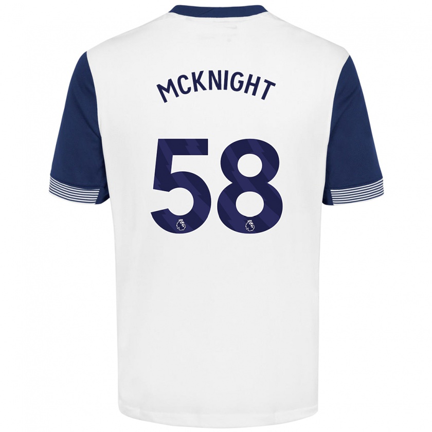 Kandiny Niño Camiseta Maxwell Mcknight #58 Blanco Azul 1ª Equipación 2024/25 La Camisa Chile