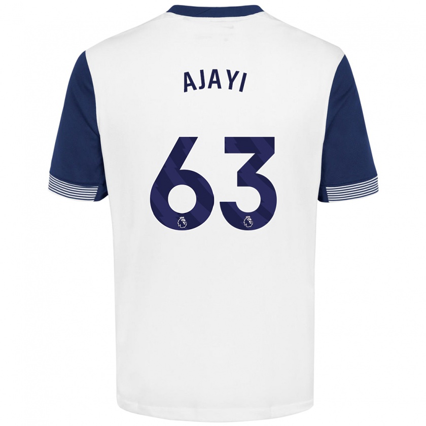 Kandiny Niño Camiseta Damola Ajayi #63 Blanco Azul 1ª Equipación 2024/25 La Camisa Chile